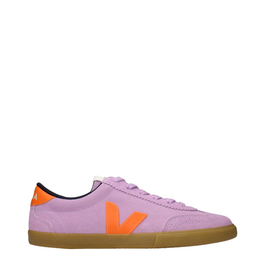 Sneakers Basse Veja in Pelle Rosa