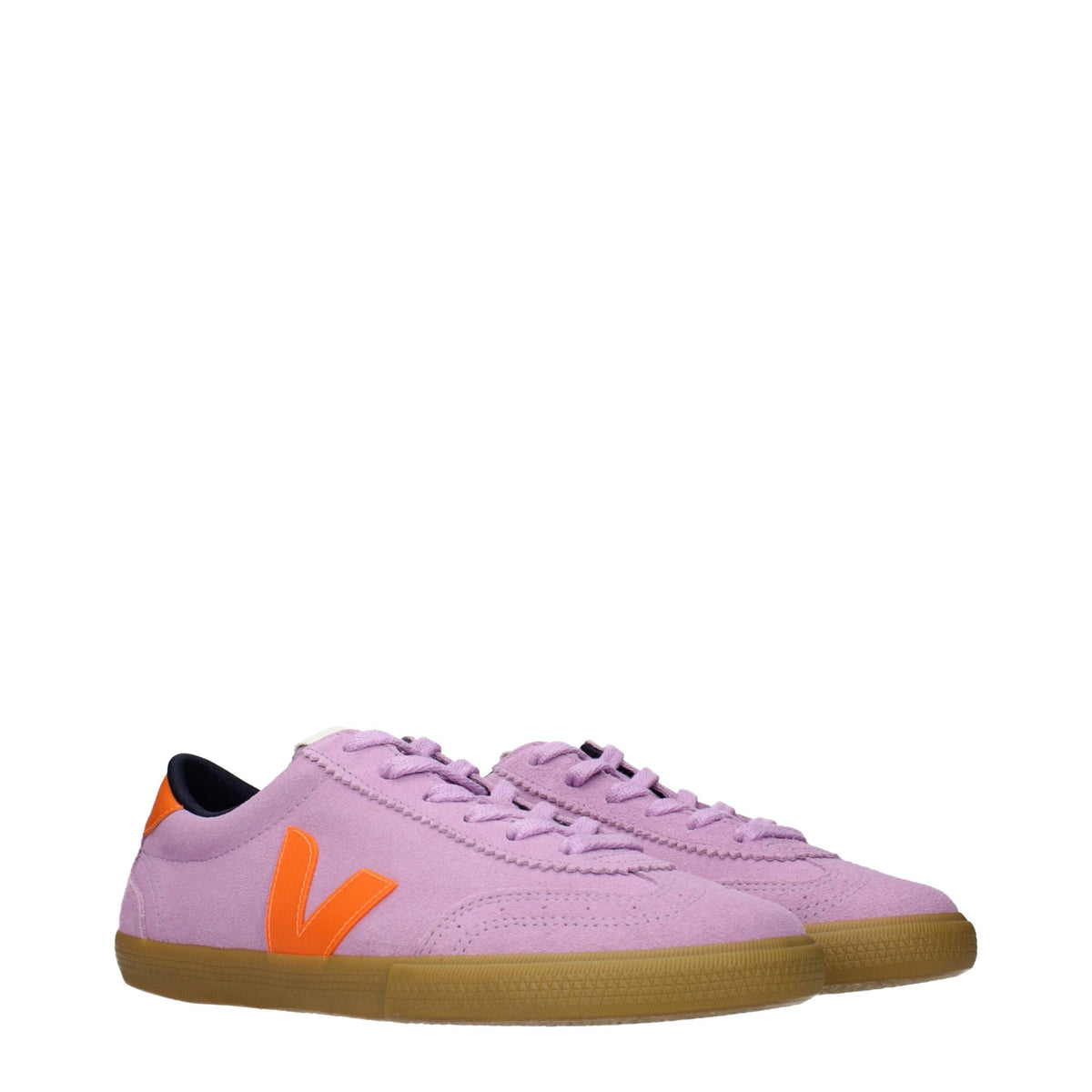 Sneakers Basse Veja in Pelle Rosa