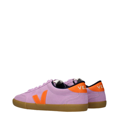 Sneakers Basse Veja in Pelle Rosa