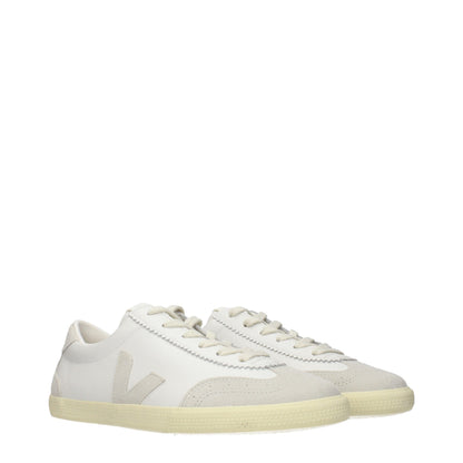 Sneakers Basse Veja in Pelle Bianca