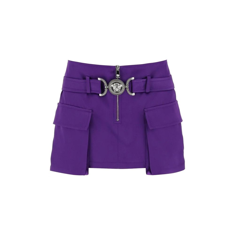 Mini-jupe en viscose violette Versace