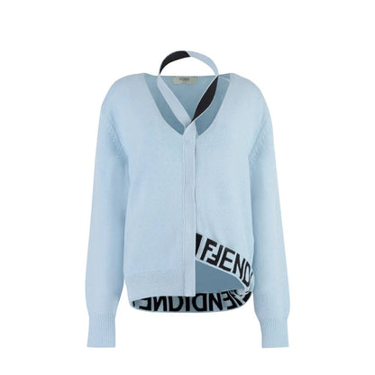Cardigan Fendi in cashmere blu