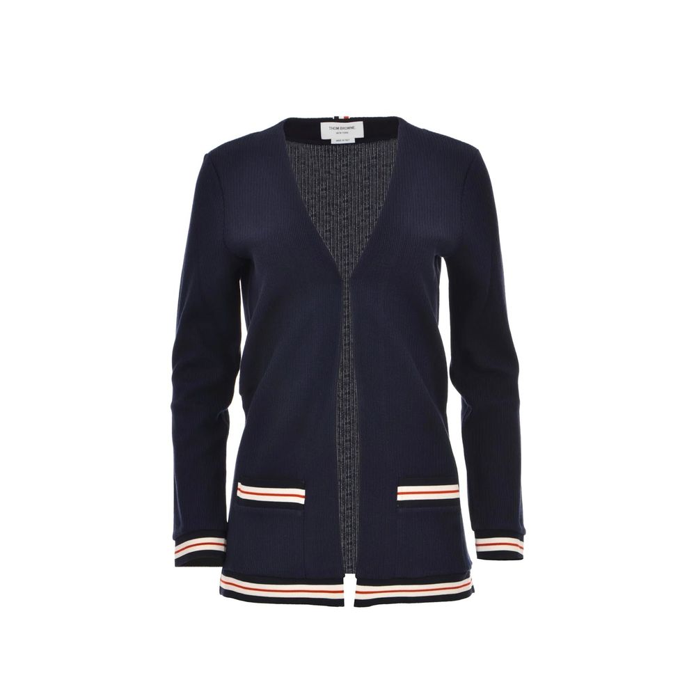 Cardigan Thom Browne in cotone blu
