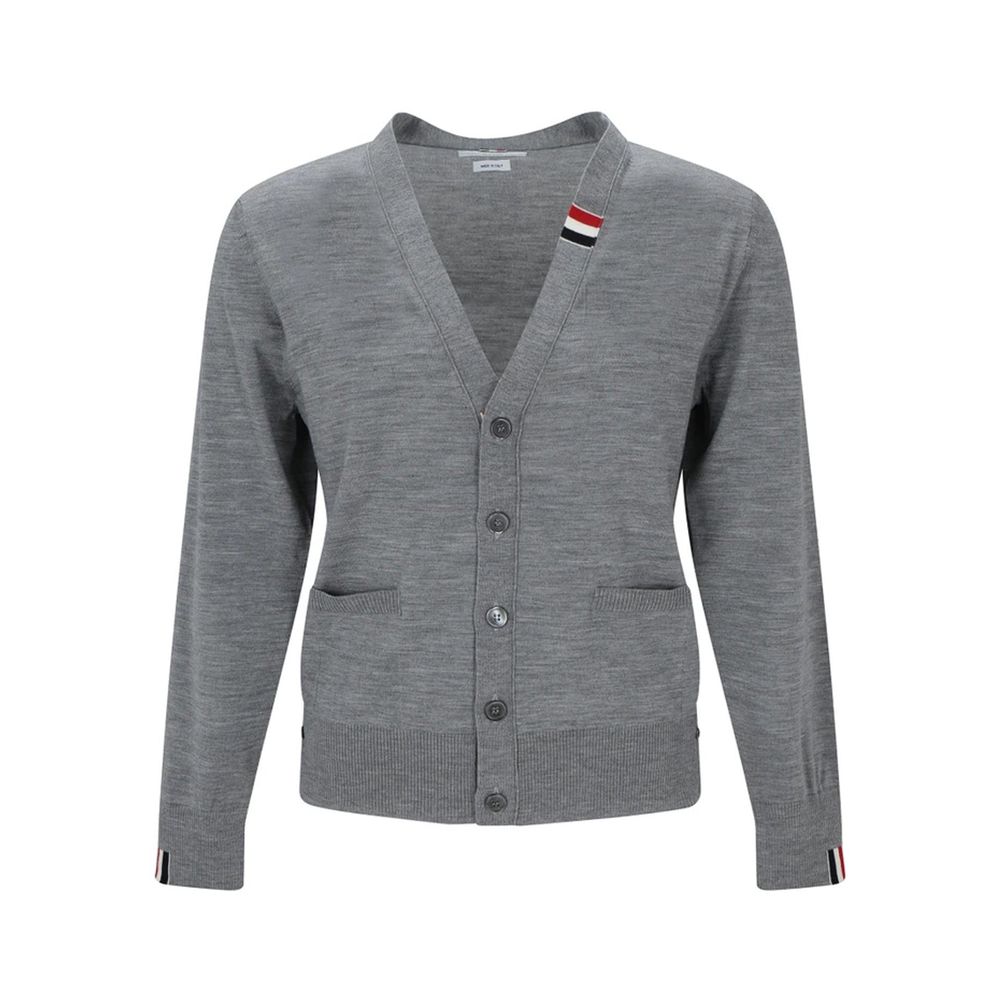 Cardigan Thom Browne grigio in lana vergine