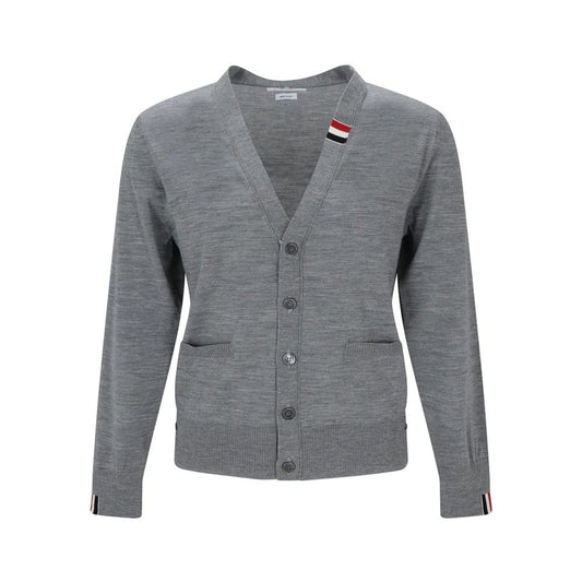 Cardigan Thom Browne grigio in lana vergine
