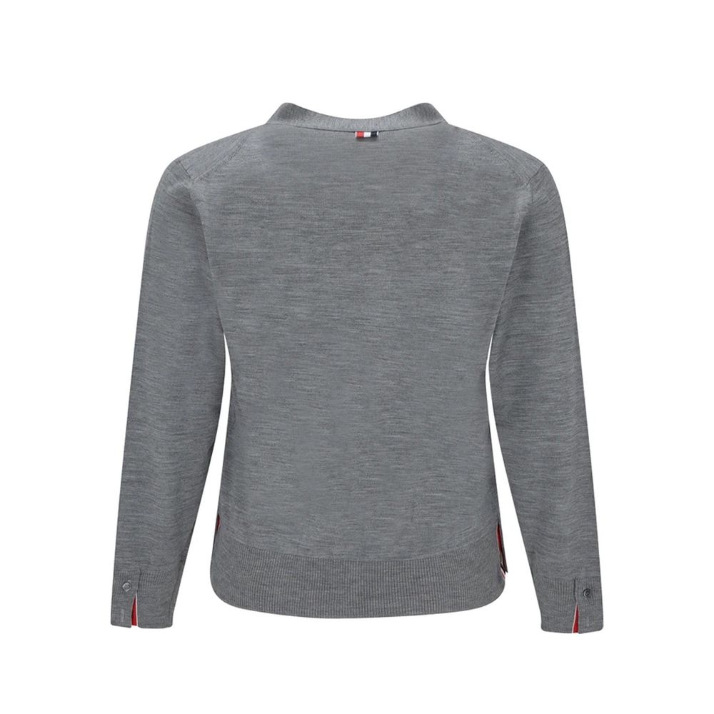 Cardigan Thom Browne grigio in lana vergine