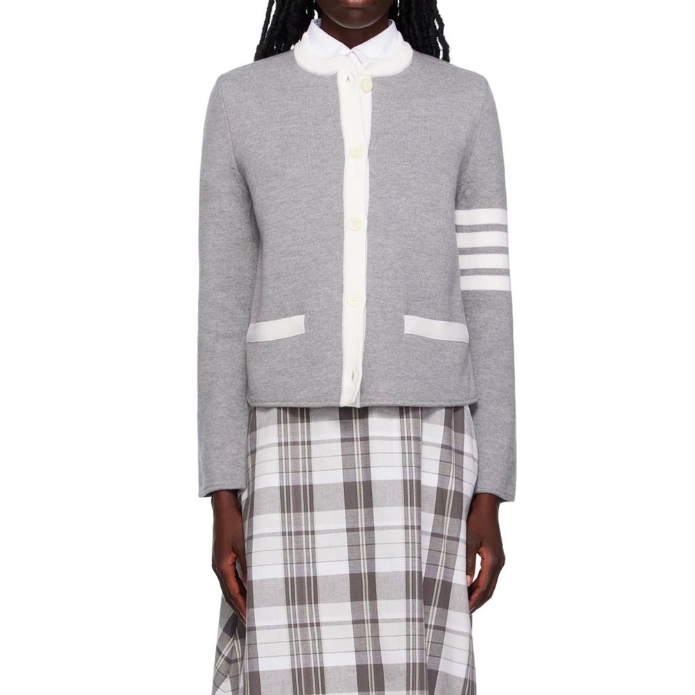Cardigan en laine gris Thom Browne