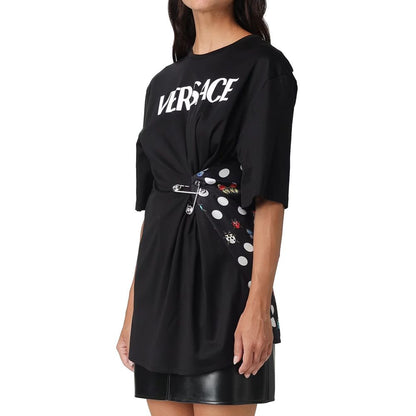 T-shirt Versace in cotone nero