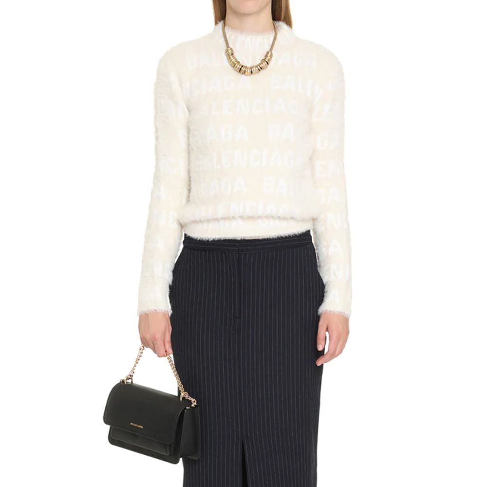 Maglione Balenciaga in elastan bianco