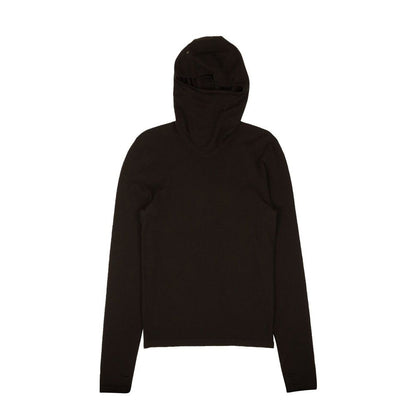 Bottega Veneta Felpa Nera con Cappuccio in Cashmere