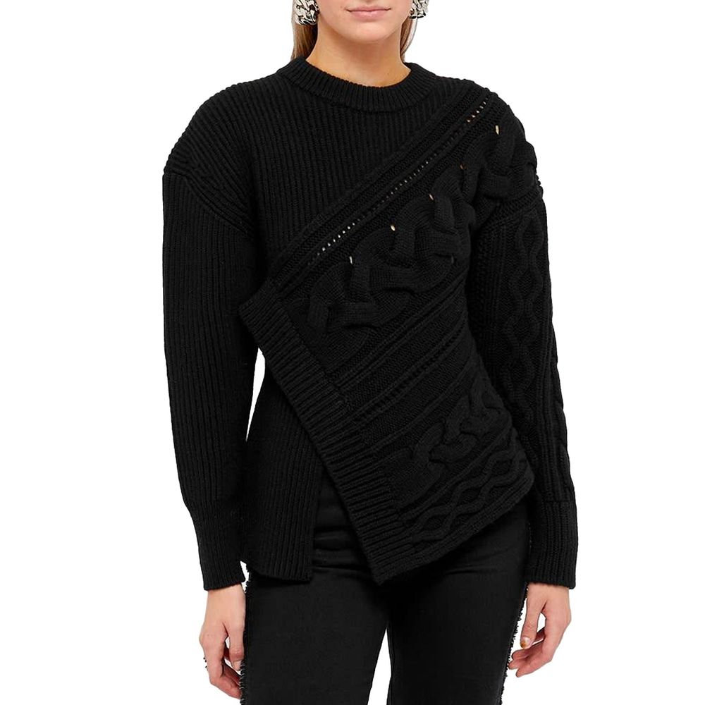 Felpa in lana nera Alexander McQueen