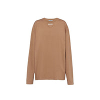 T-shirt Prada in cotone marrone