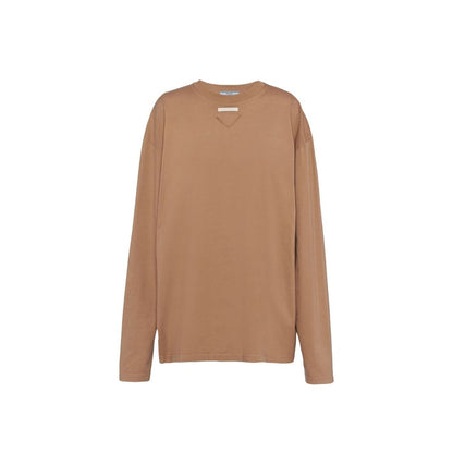 T-shirt Prada in cotone marrone