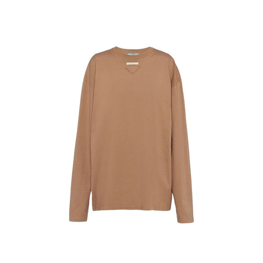 T-shirt Prada in cotone marrone