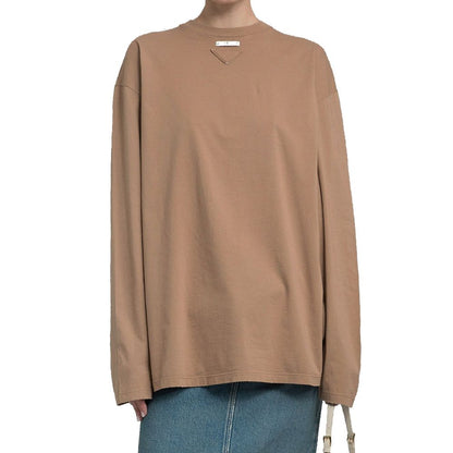 T-shirt Prada in cotone marrone