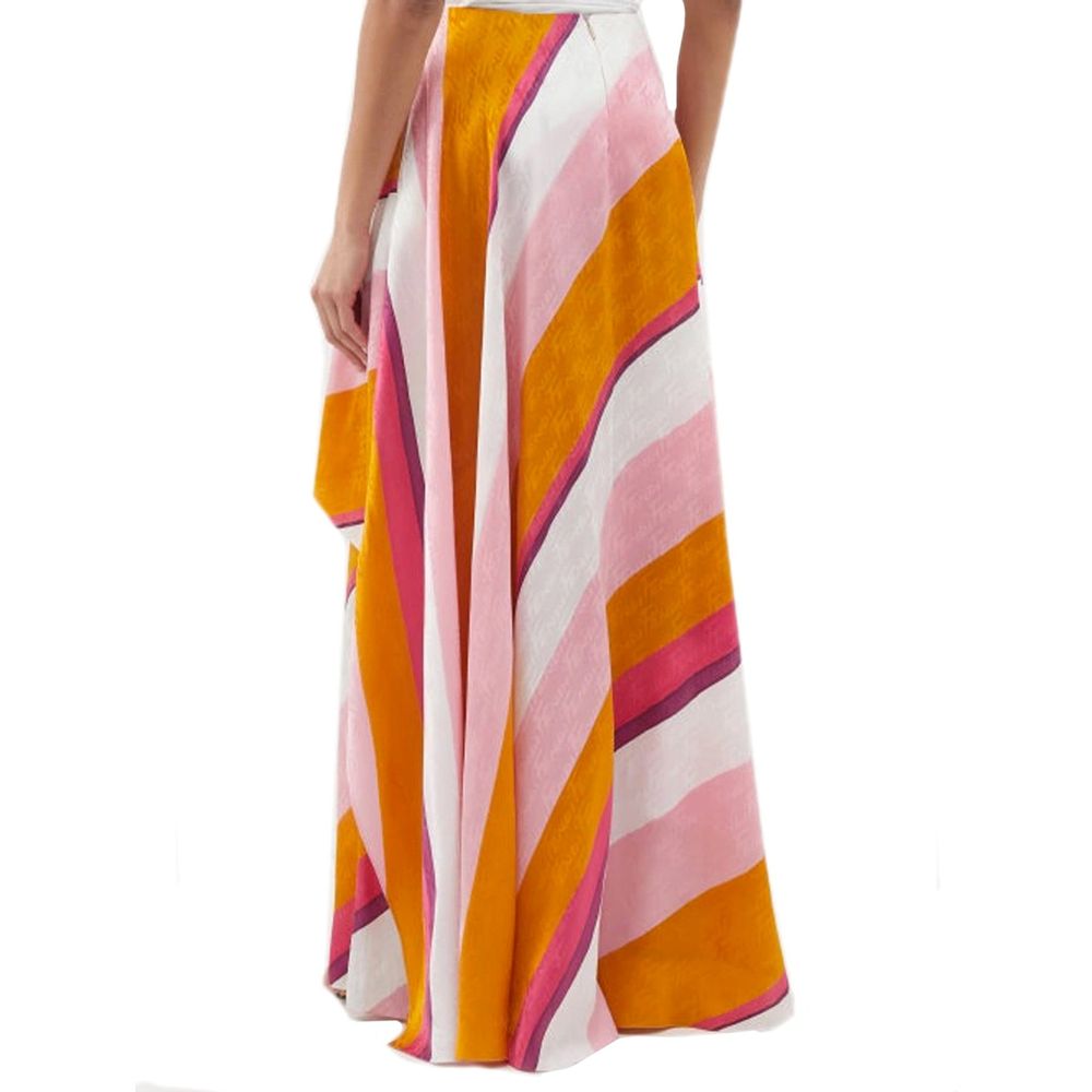 Fendi Pantaloni Casual in Seta Multicolor