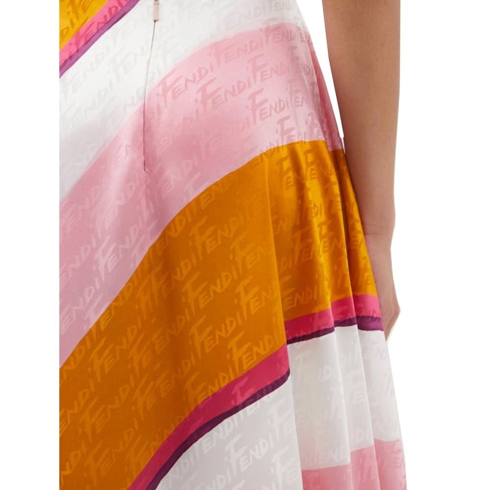 Fendi Pantaloni Casual in Seta Multicolor