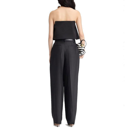 Jacquemus Pantaloni Svasati in Seta Nera