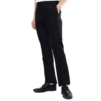 Pantalon évasé en laine noire Céline