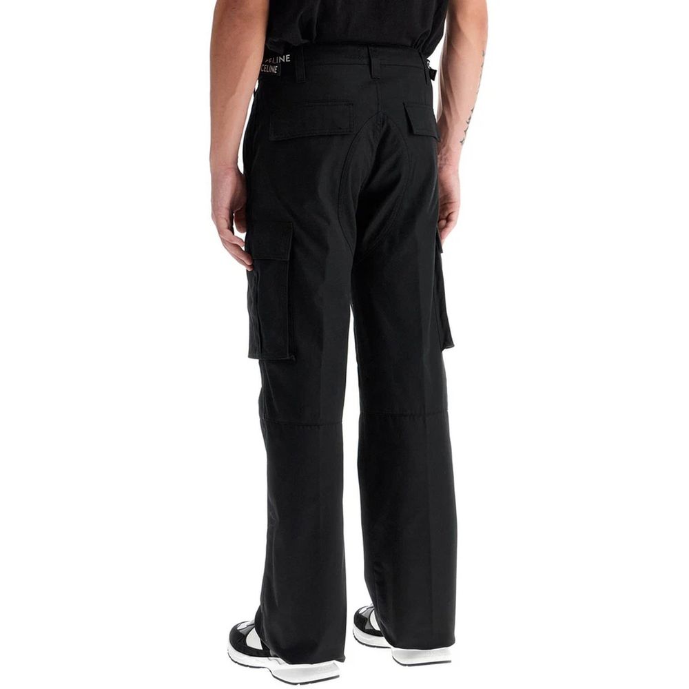 Pantaloni cargo Celine neri in cotone