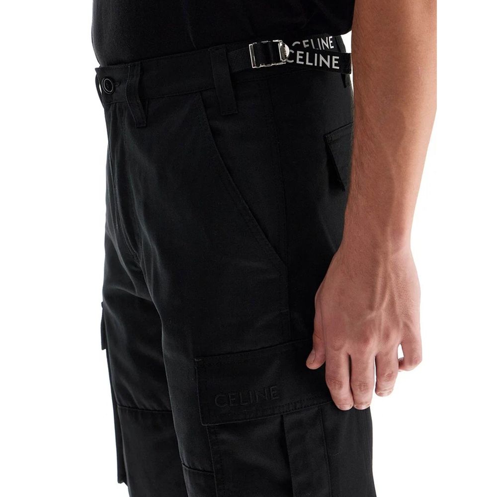 Pantaloni cargo Celine neri in cotone