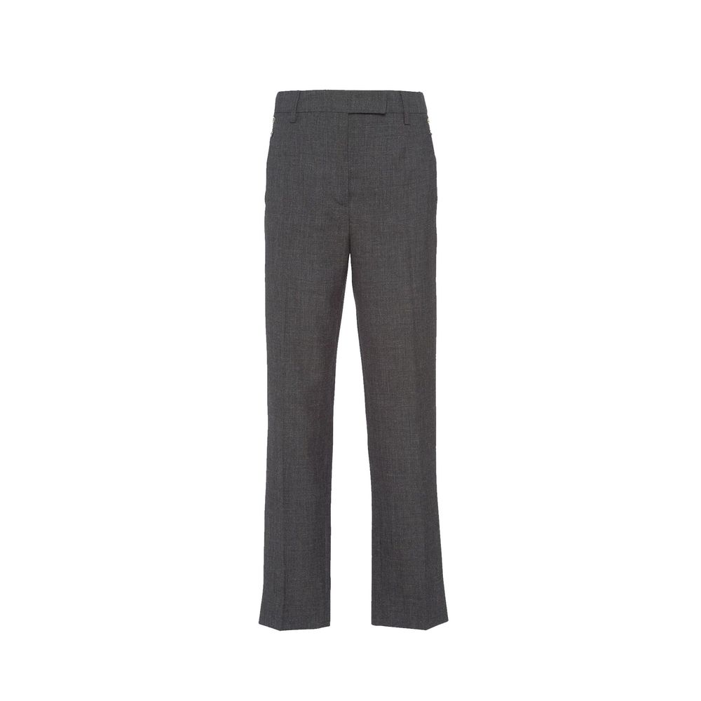 Pantalon de ville Prada gris en laine vierge