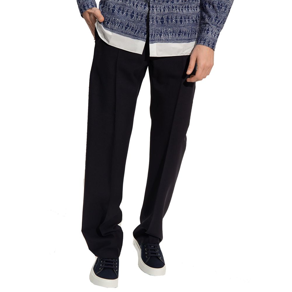 Pantalone casual blu in cotone Salvatore Ferragamo