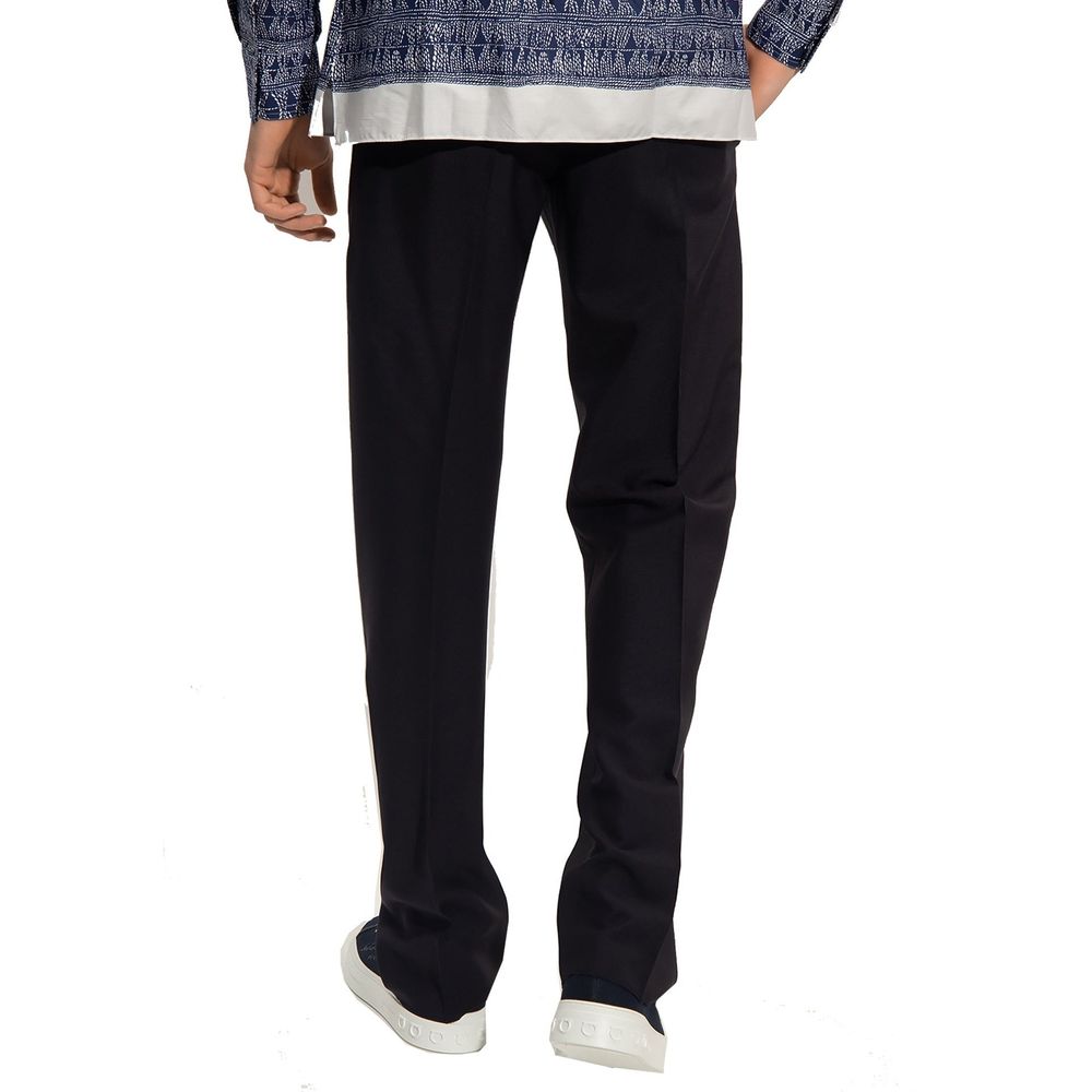 Pantalone casual blu in cotone Salvatore Ferragamo
