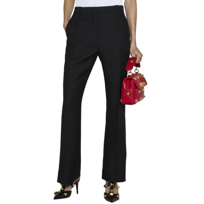 Pantaloni svasati in seta neri Valentino Garavani
