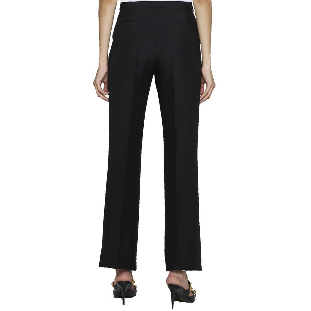 Pantaloni svasati in seta neri Valentino Garavani