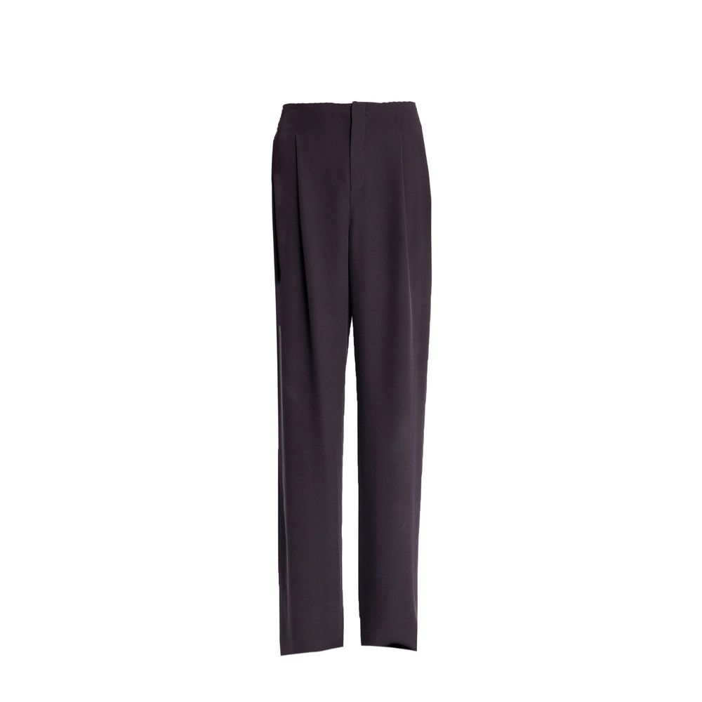 Pantaloni Casual Saint Laurent in Seta Marrone