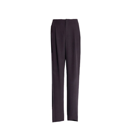 Pantaloni Casual Saint Laurent in Seta Marrone