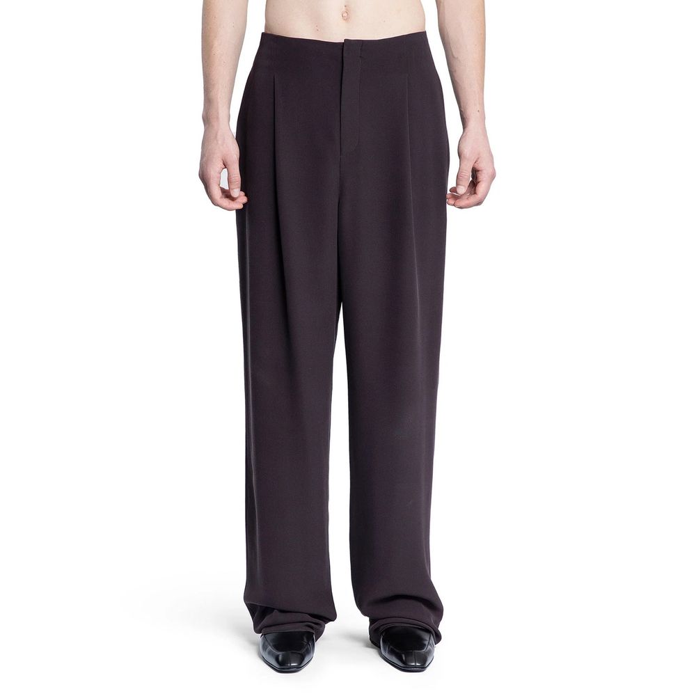 Saint Laurent Brown Silk Casual Pants