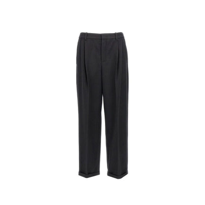 Pantalon décontracté noir en cachemire Saint Laurent