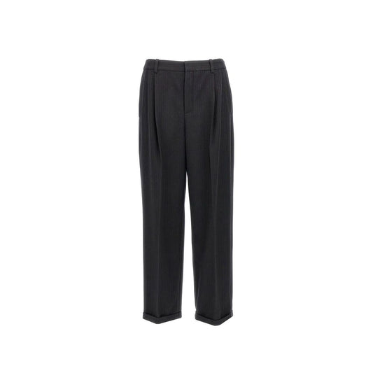 Pantaloni casual Saint Laurent neri in cashmere