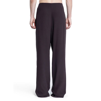 Pantaloni Casual Saint Laurent in Seta Marrone