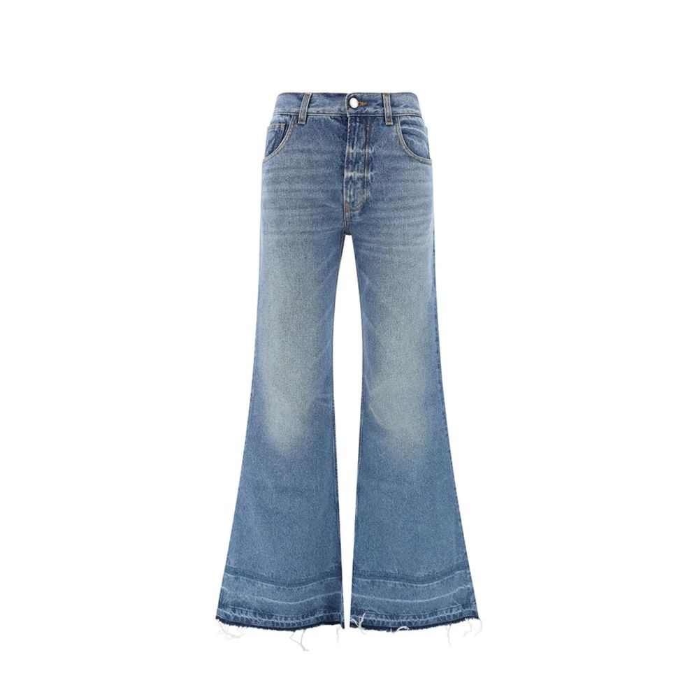 Jeans svasati Chloé in cotone blu