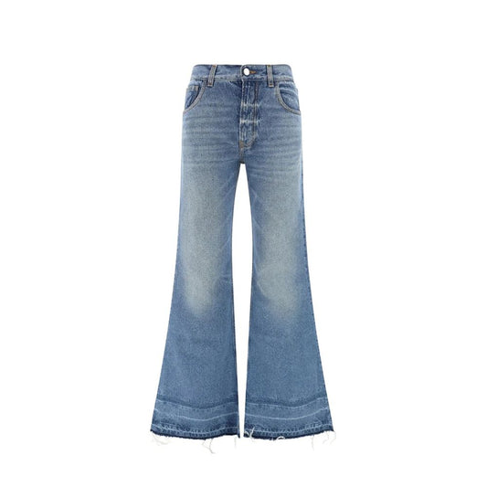 Jeans svasati Chloé in cotone blu
