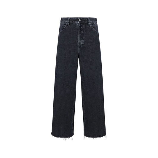 Jeans in denim di cotone nero Gucci