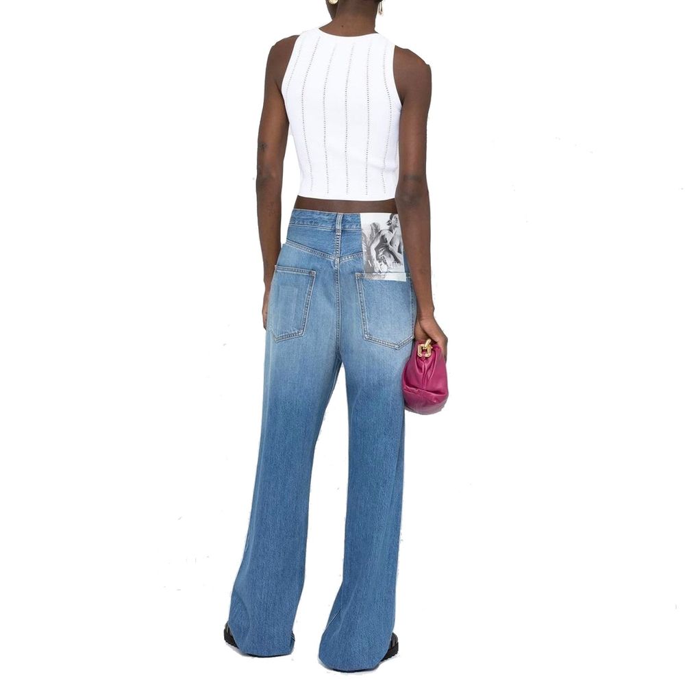 Jeans Valentino Garavani a vita alta in cotone blu