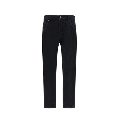 Jeans dritti Saint Laurent in cotone nero