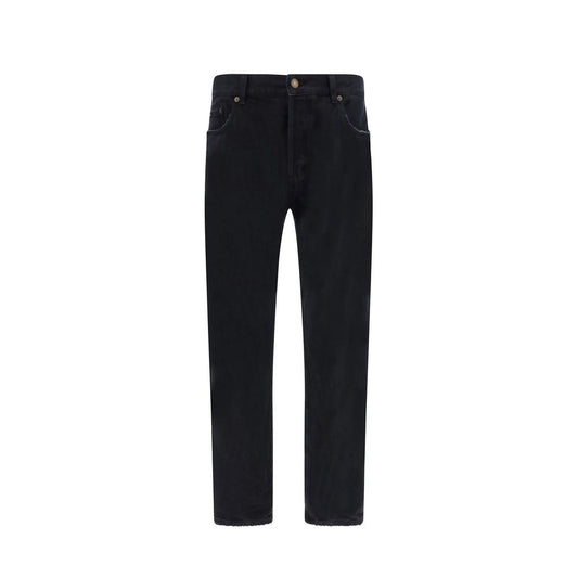Jeans dritti Saint Laurent in cotone nero