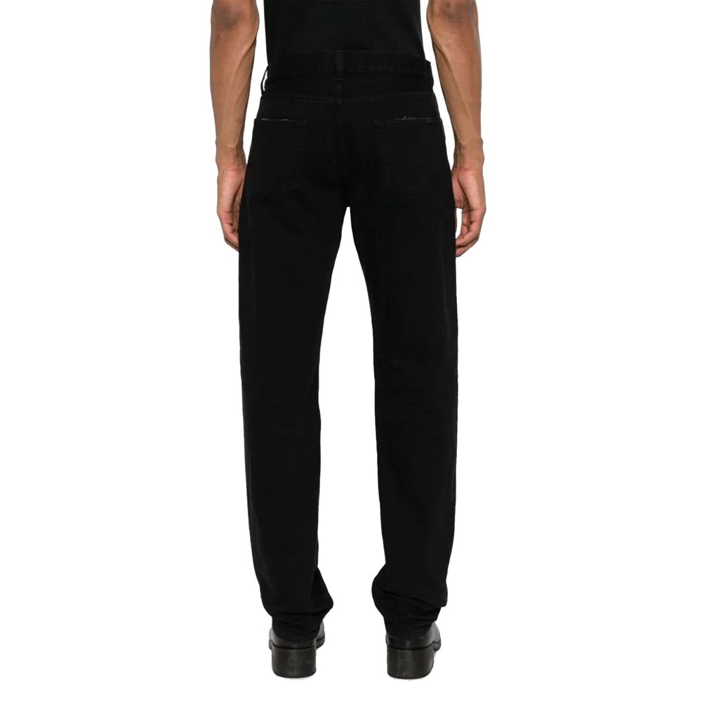 Jeans dritti Saint Laurent in cotone nero