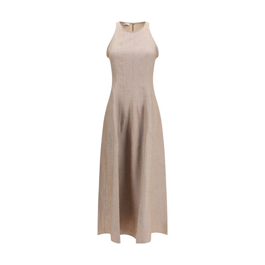 Abito casual in lino beige Brunello Cucinelli