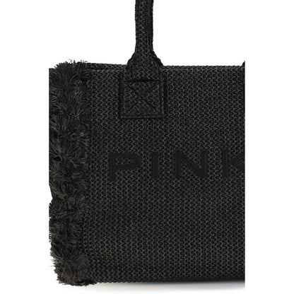 Sac à bandoulière PINKO en raphia noir