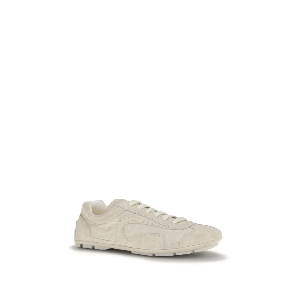 Baskets Prada beiges en cuir de veau Bos Taurus
