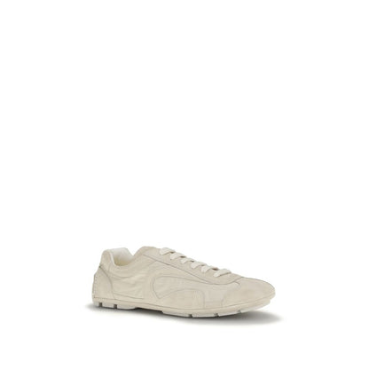 Baskets Prada beiges en cuir de veau Bos Taurus