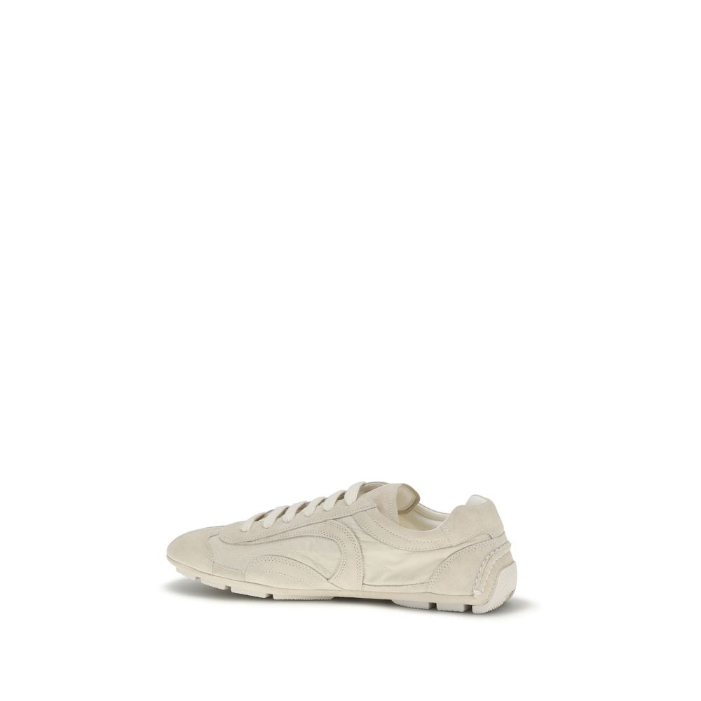 Baskets Prada beiges en cuir de veau Bos Taurus
