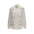 Camicia Baziszt in Cotone Bianco Fantasia