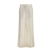 Brunello Cucinelli Pantaloni Casual Beige in Seta